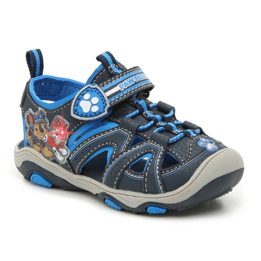 Nick Jr Paw Patrol Velcro Strap Light Up Sandals Blue Gray Chase Marshall 7